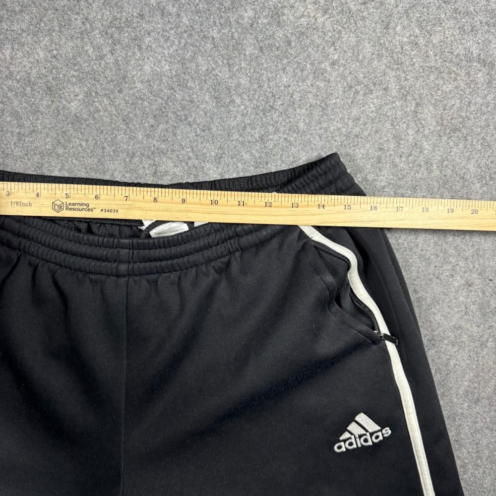 Adidas Mens Track Pants Black White Blue Stripe Ankle Zip Soccer Joggers M Y2K - Picture 6 of 10